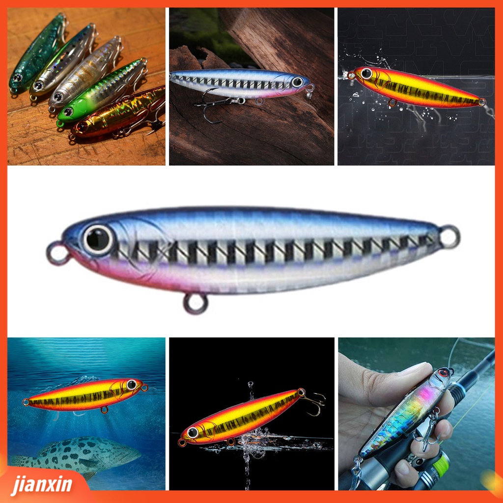 (In Stock) 6cm/6g Umpan Umpan Simulasi Realistis Treble Hook 3D Lukisan Angling Jalan Umpan Pensil Laut Memancing Umpan Perlengkapan Memancing