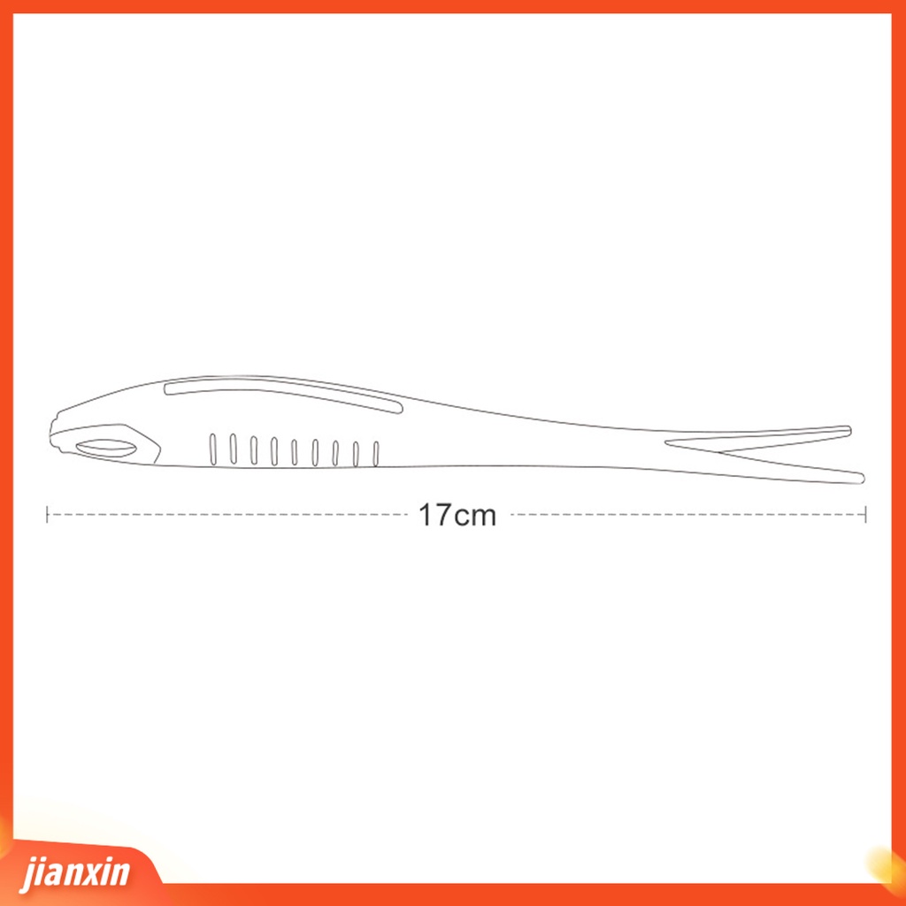 (In Stock) 3Pcs 17cm /16g Soft Lure Elastisitas Tinggi Tahan Gigit Menggoda Simulasi Besar Bercabang Ekor Mengambang Umpan Memancing Aksesoris