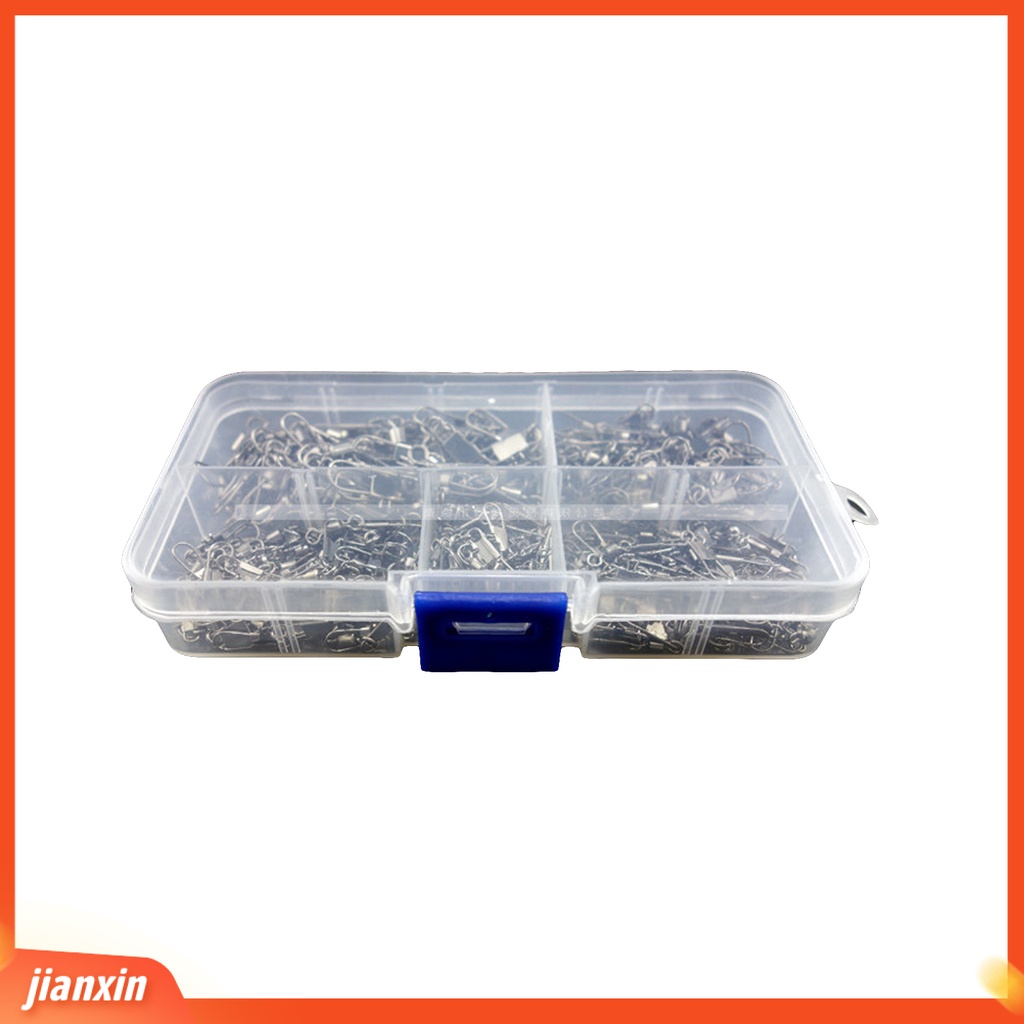 (In Stock) 300Pcs Snaps Putar Bola Bearing Multifungsi Silver Portable Konektor Memancing Aksesoris Kit Set Untuk Memancing Di Luar Ruangan
