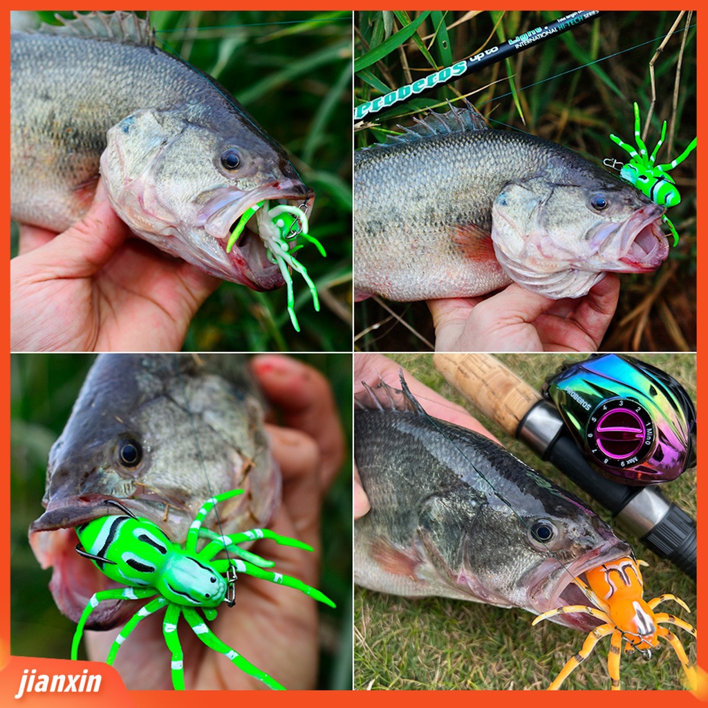 (In Stock) 7g 7.5cm Umpan Pancing Desain Realistis Bentuk Hewan Warna Cerah Buatan Bentuk Laba-Laba Umpan Palsu Umpan Mengambang Untuk Angling