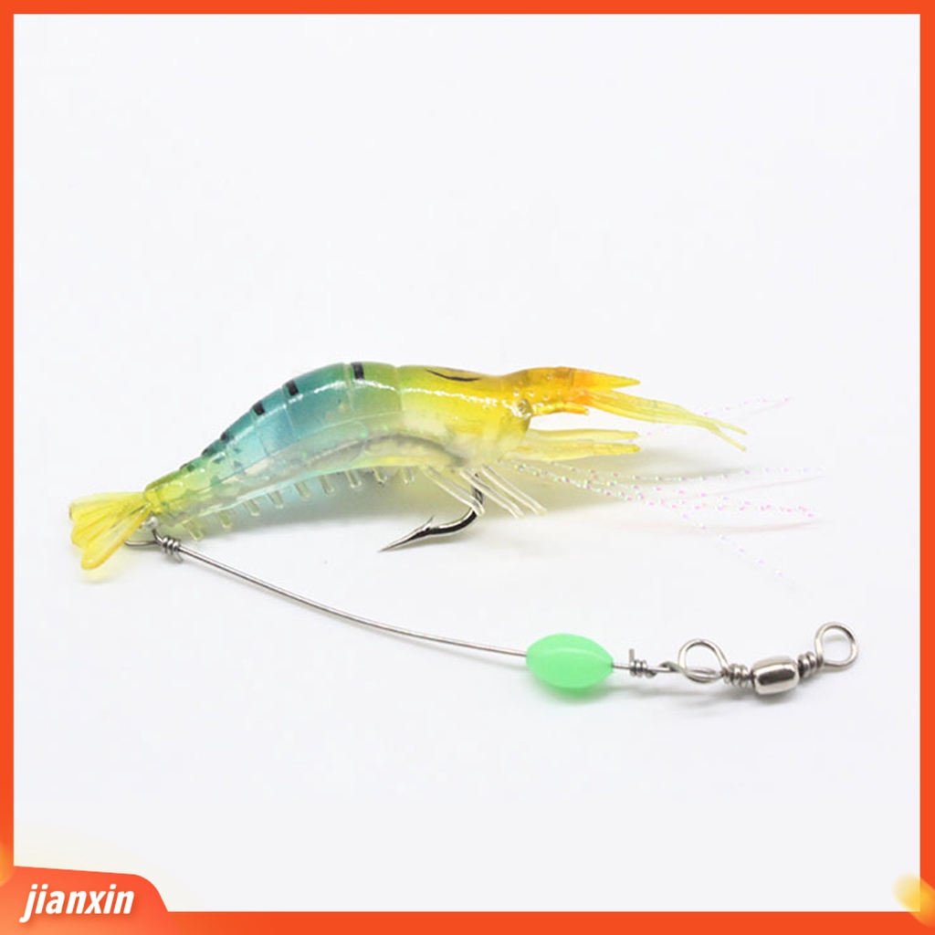 (In Stock) 10Pcs 9.5cm /6.5g Luminous Bionic Udang Umpan Lembut Dengan Kait Alat Pancing