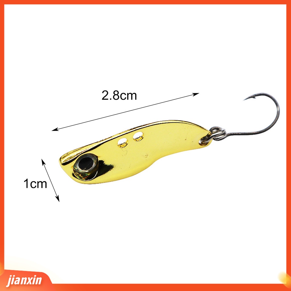 (In Stock) 5Pcs 28mm Mini Getar 3D Mata Memancing Umpan Logam Umpan Palsu Untuk Outdoor