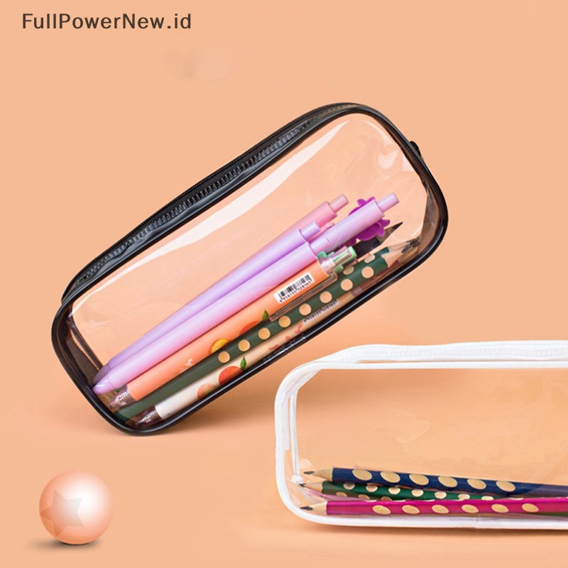 Power 1Pc Sikat PVC Pelajar Pensil Case Pouch Wanita Tas Kosmetik Makeup Zipper Bag ID