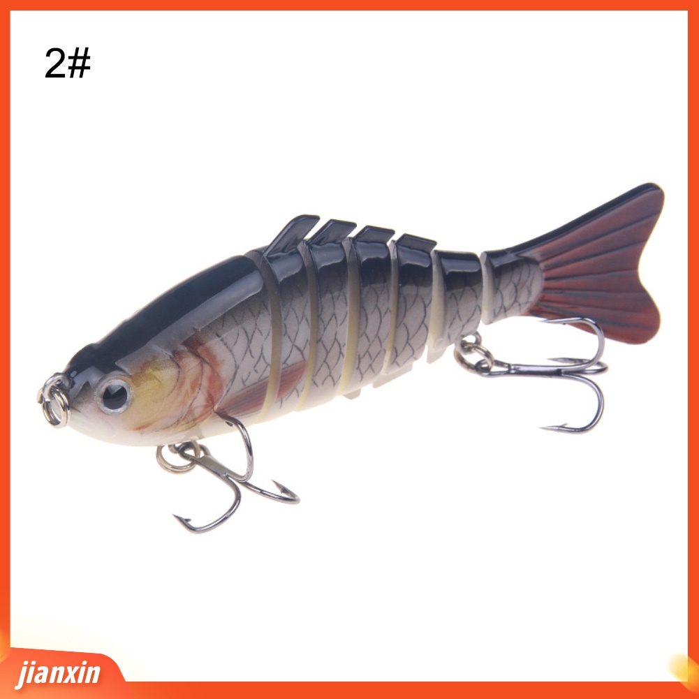 (In Stock) 10cm Stimulasi Air Laut Tawar 7-bagian 2-Hook Umpan Ikan Umpan Engkol