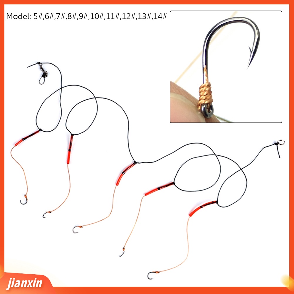 (In Stock) Carbon Steel Swivel Fishhooks Fish Lure Umpan String Hook Alat Pancing