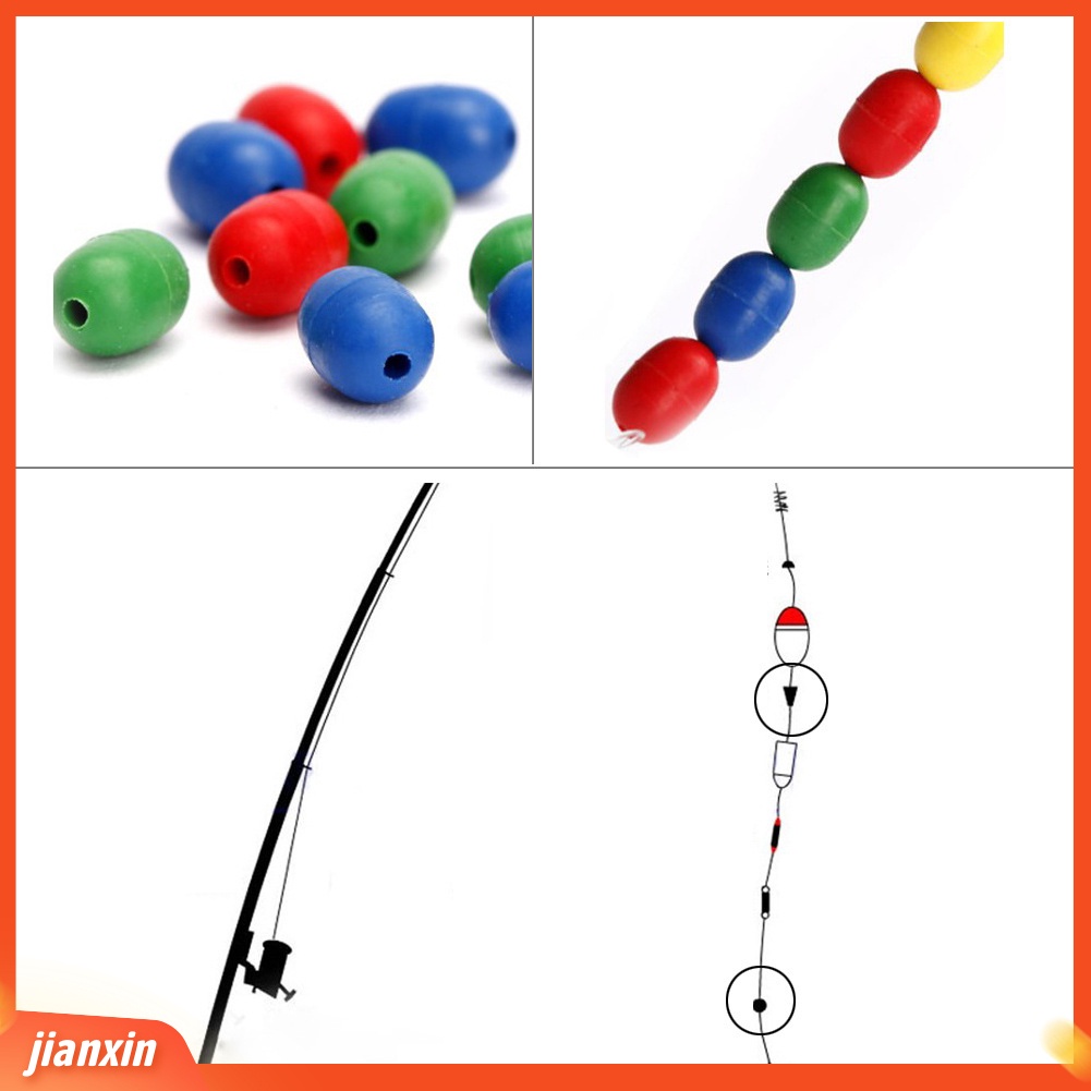 (In Stock) 10 Pcs Karet Oval Kerucut Memancing Space Beans Manik-Manik Mengambang Aksesoris Ikan