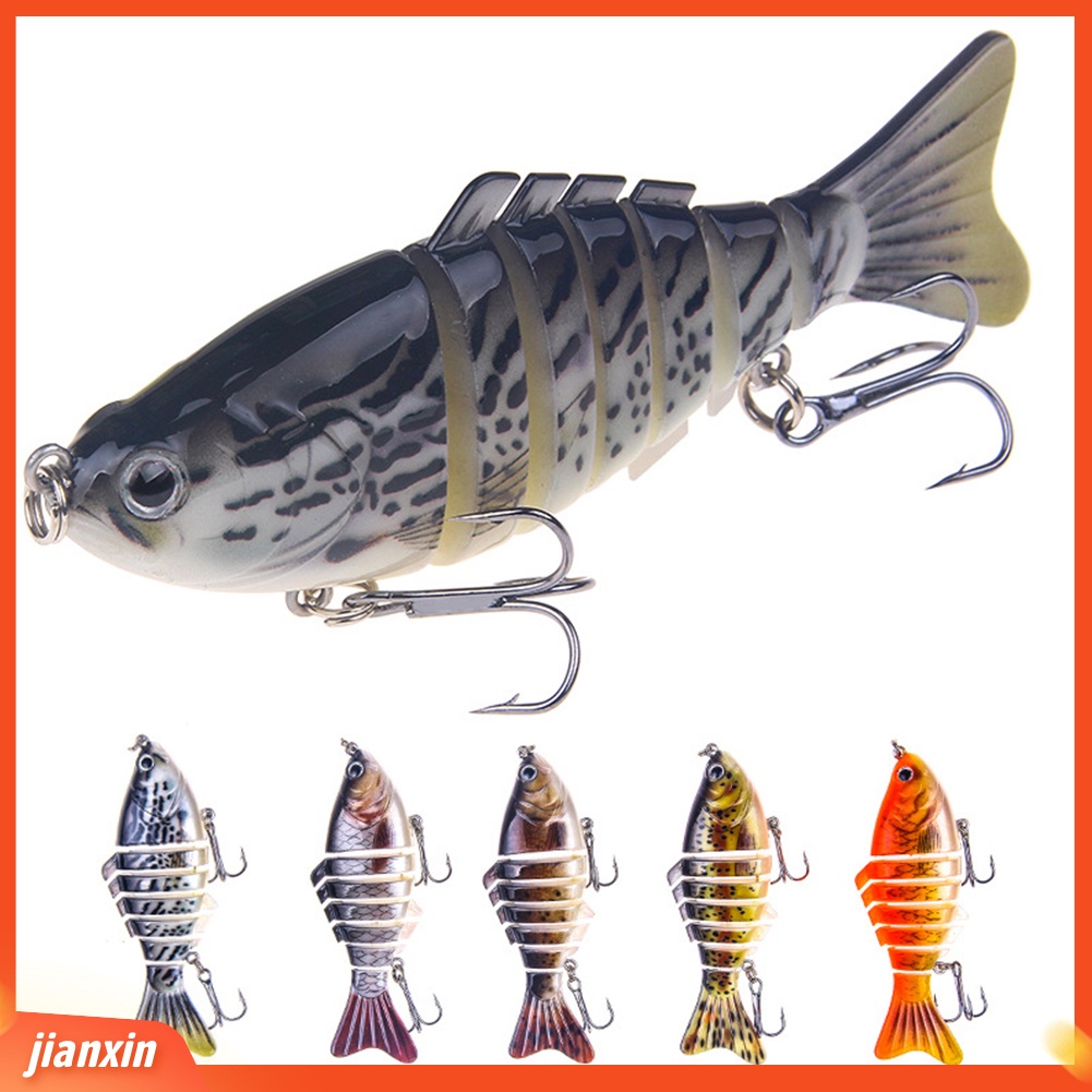 (In Stock) 2Pcs 10cm Multi-Bagian Umpan Umpan Ikan Buatan Alat Pancing Dengan Kait