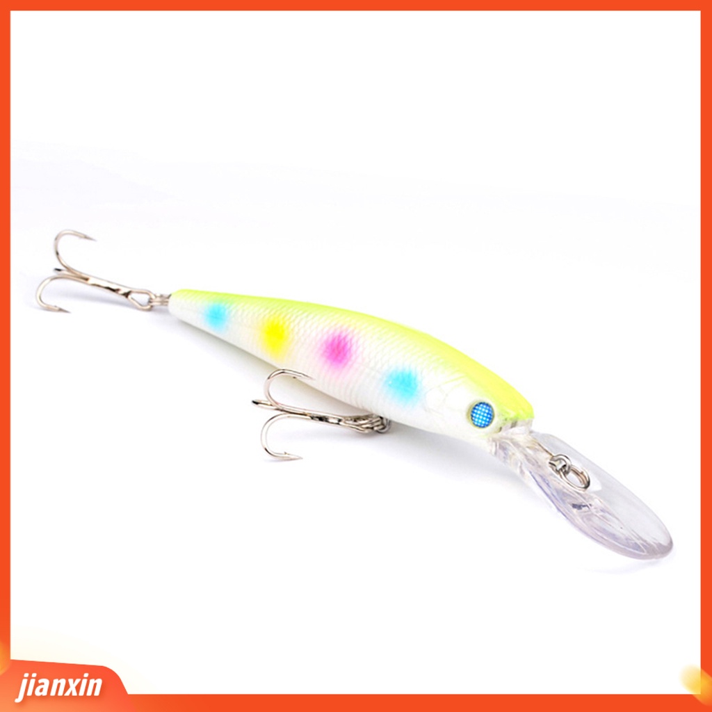 (In Stock) Tackle Umpan Pancing Bentuk Ikan Bionic Warna-Warni Dicat Keras Dengan Dua Kait