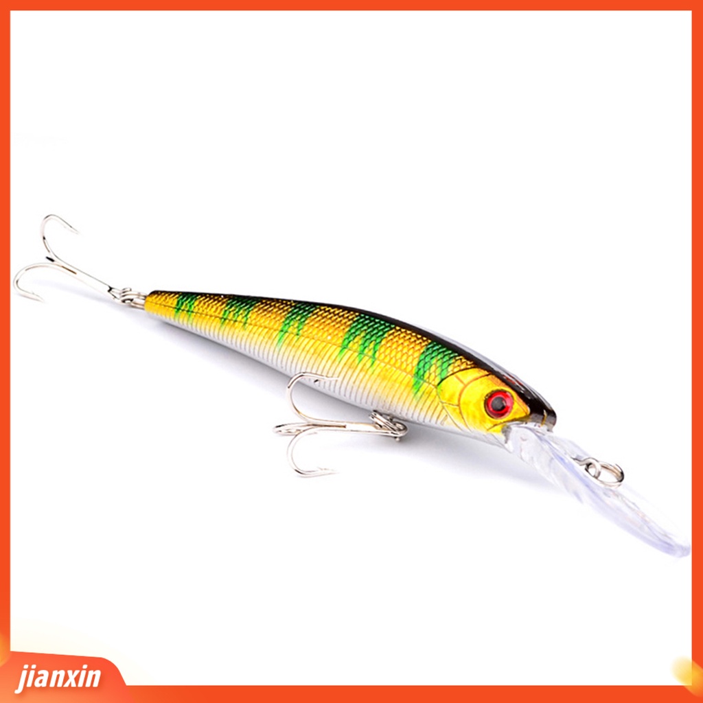 (In Stock) Tackle Umpan Pancing Bentuk Ikan Bionic Warna-Warni Dicat Keras Dengan Dua Kait