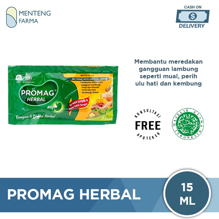 Promag Herbal Sachet - Pereda Kembung, Sebah, Nyeri Ulu Hati