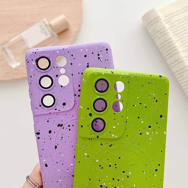 Wireless Charging Soft Silicone Magsafe Case Untuk Galaxy Z Flip3 4 Shockproof Cover Cases Dengan Lensa Kamera Untuk Samsung Galaxy S22 S23 Note20 Ultra S23 Note10 Plus