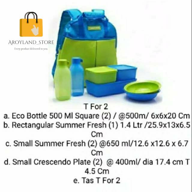T for 2 ( 1 set) / Wadah makanan Original
