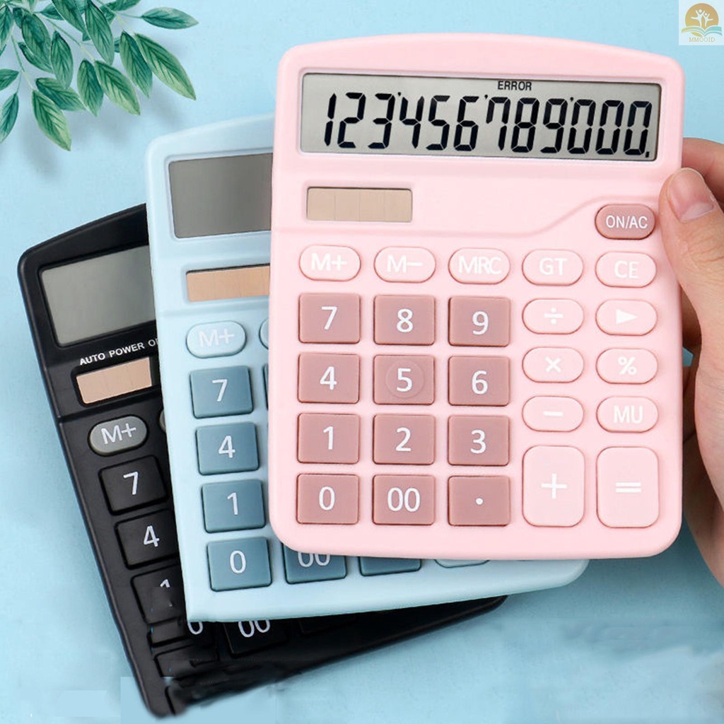 In Stock Desktop Calculator Kalkulator Fungsi Standar Dengan Layar LCD Besar 12 Digit Tenaga Surya &amp; Baterai Dual Power Untuk Usaha Kantor Basic Rumah