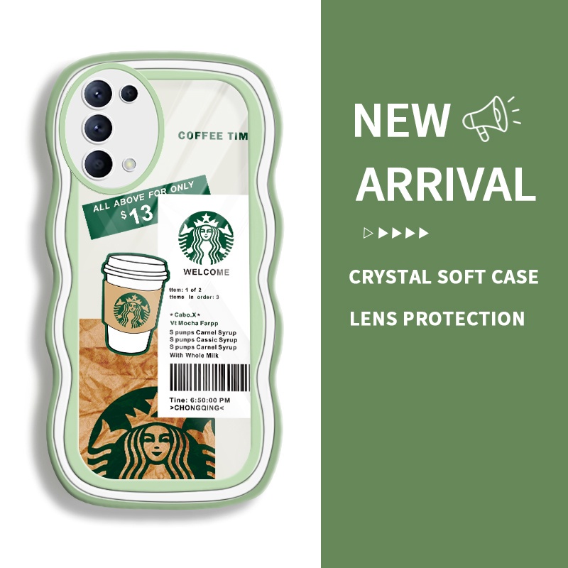 JVIRAG Casing Hp For Oppo Reno5 Reno5 K Reno4 Reno3 4G F15 A91 Find X3 Lite Reno6 Soft Case Starbuck