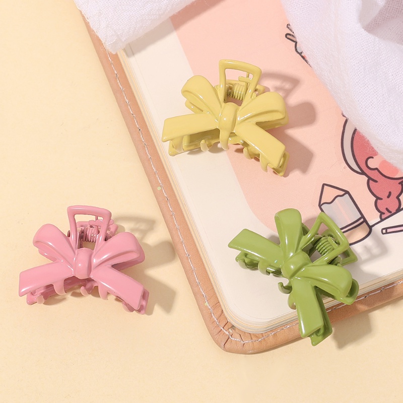 Fashion Sederhana Warna Permen Wanita Kecil Ikatan Simpul Desain Rambut Cakar Klip Gadis Manis Segar Hiu Klip Poni Samping Ambil Jepit Rambut Aksesoris Rambut