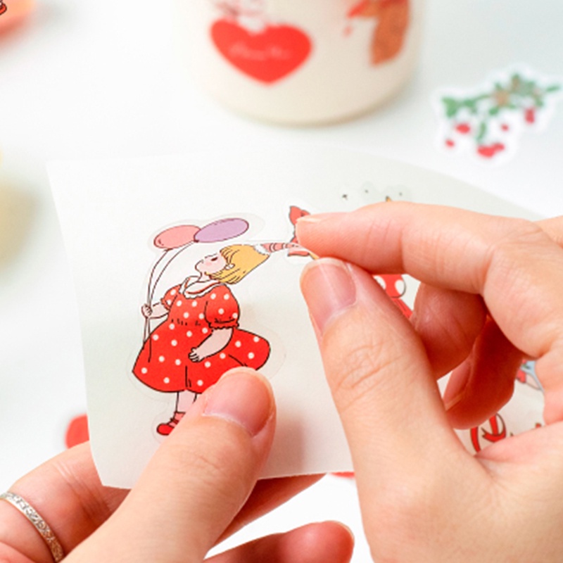 30pcs Stiker Seri Kartun Vintage Gadis Multi-Pola Scrapbook Deco DIY Stiker