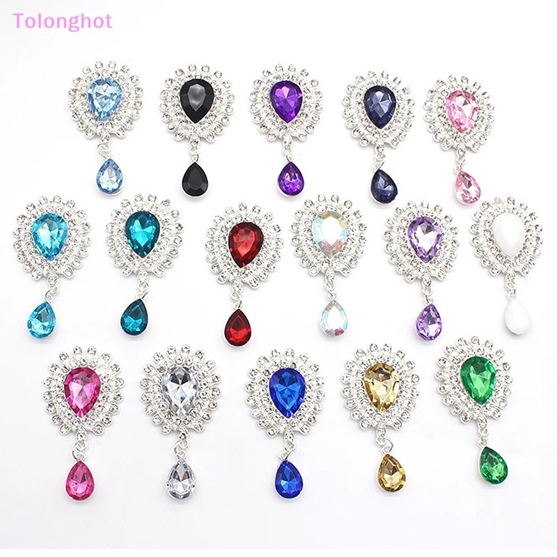 Tolonghot&gt; Fashion Alloy Berlian Imitasi Mengkilap Tetesan Air Liontin Bros Vintage Aksesoris DIY Kreatif Kostum Perhiasan Dekorasi well