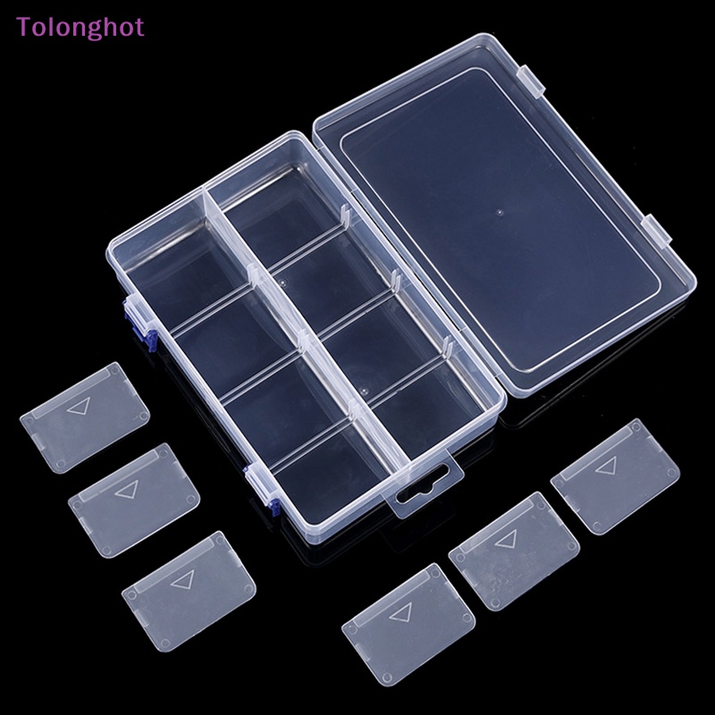 Tolonghot&gt; al Tool Case 20*13.5*4.5cm Besar 8kisi Kotak Penyimpanan Plastik Sekrup Komponen Elektronik Transparan Organizer well