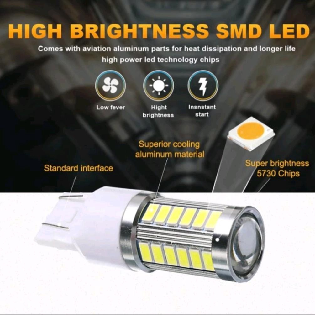 Lampu Bohlam LED Rem Brake / Stoplamp Mobil T20 7443 33 Mata Lensa Projector