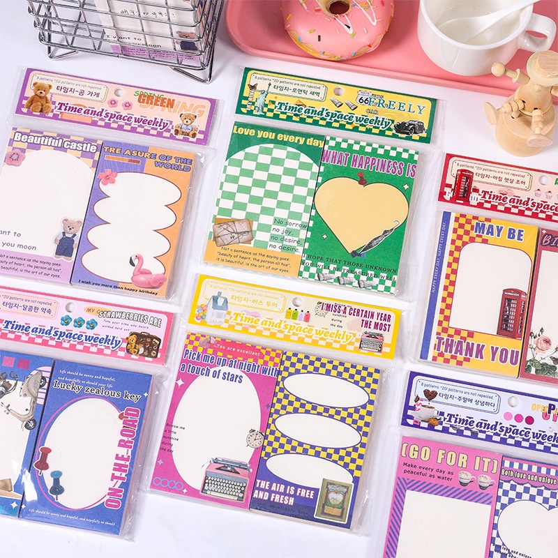 Mohamm 160lembar Kertas Memo Pad Kartun Hewan Lucu Untuk Scrapbooking DIY Bahan Hias Kolase Jurnal