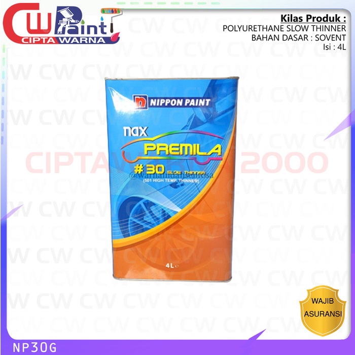 Nippon Paint Nax Premila 30 PU Slow Thinner Pengencer cat mobil 4L - CWK