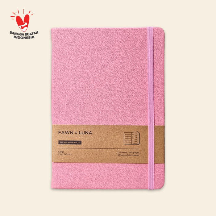 

✨BISA COD✨ -Large Notebook A5 - Blush Pink - Plain / Dotted Paper - Dotted