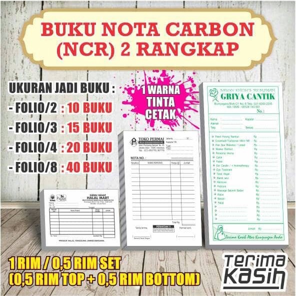 

✨BISA COD✨ -Buku nota karbon (ncr) 2 rangkap