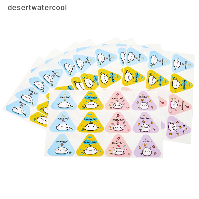 Deid 100Pcs Segitiga Rice Ball Packing Bag Stiker Gift Bag Sealing Sticker Martijn