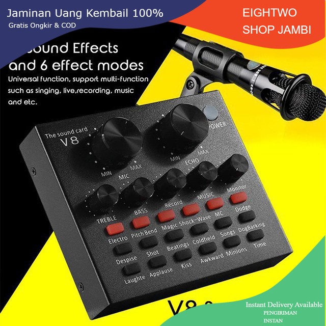 Soundcard v8 Mixer External Soundcard V8 Audio Microphone Singing Live Sound Card V8 Sound Effect