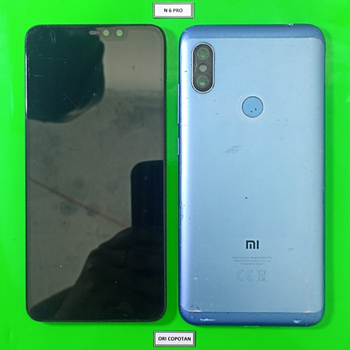 LCD FULLSET PLUS FRAME BAZEL BACKDOOR REDMI NOTE 6 PRO ORI COPOTAN