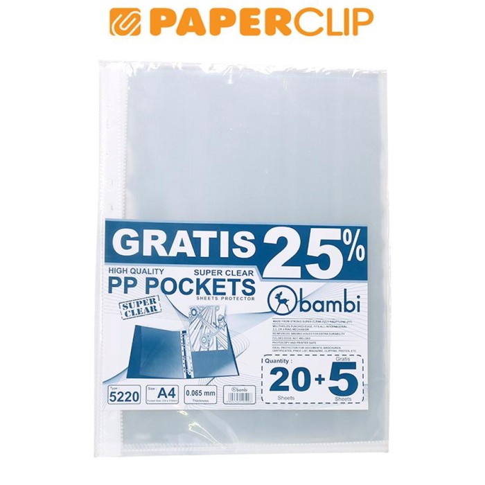

[DD] POCKET FILE BAMBI 5220 A4 ISI 20