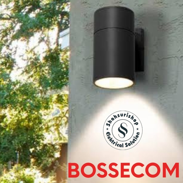 BOSSECOM KAP LAMPU DINDING PILAR TAMAN WALL LAMP 1 ARAH BE 010 E27 SNI