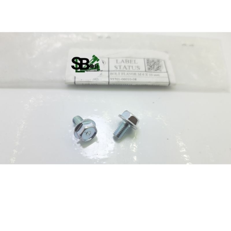 Baut Topi 10 Baut Flange bolt flange m6x10 original