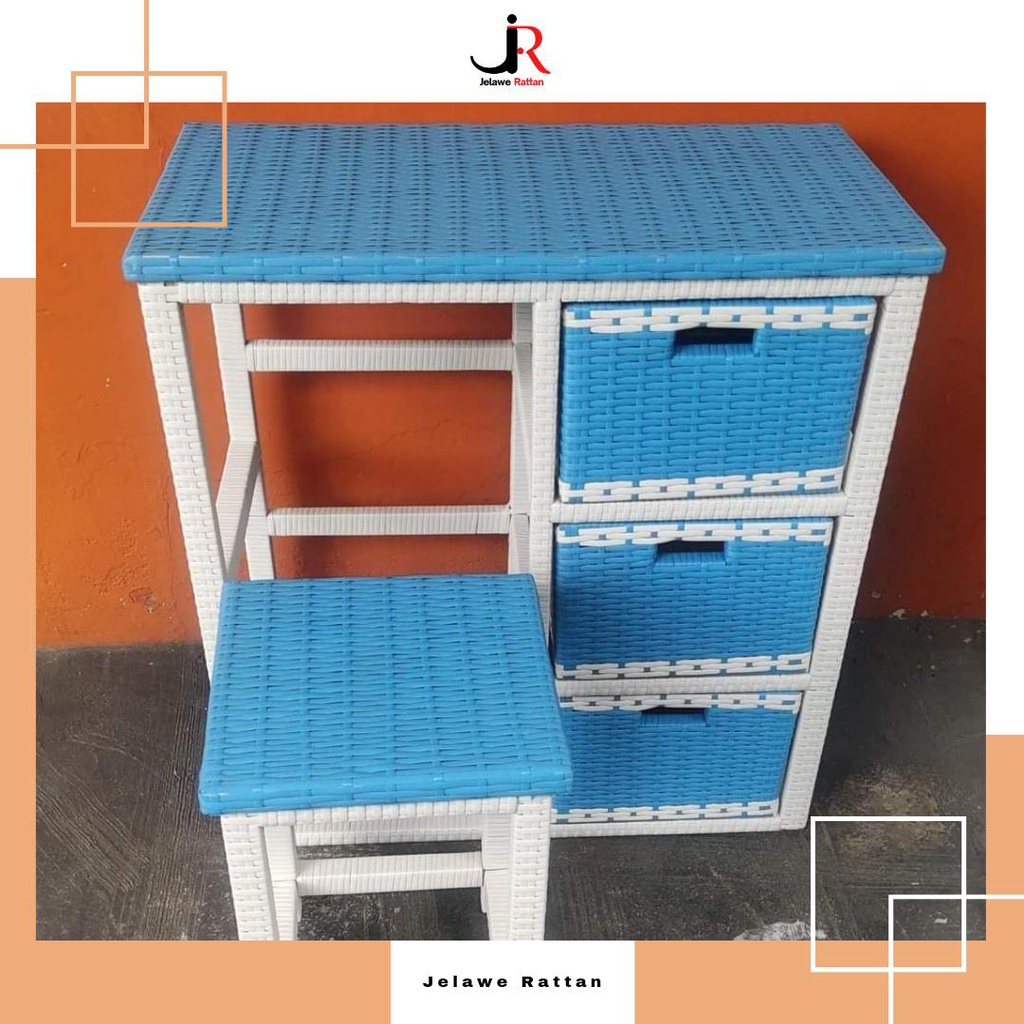 Meja Belajar Anak Rotan Sintetis