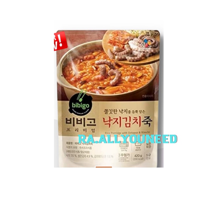 

Cj Bibigo Rice Porridge With Octopus & Kimchi 420 gram