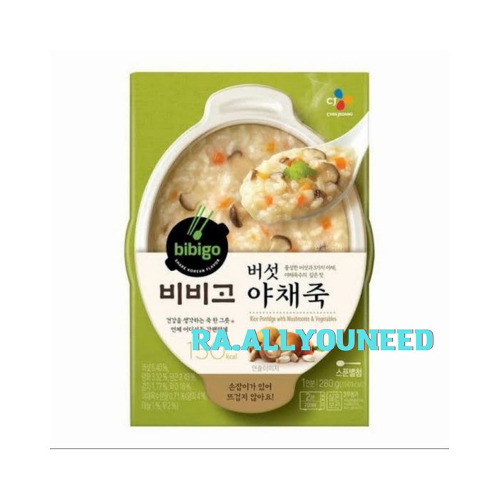 

Cj Bibigo Rice Porridge With Mushroom & Vegetable 280 gram