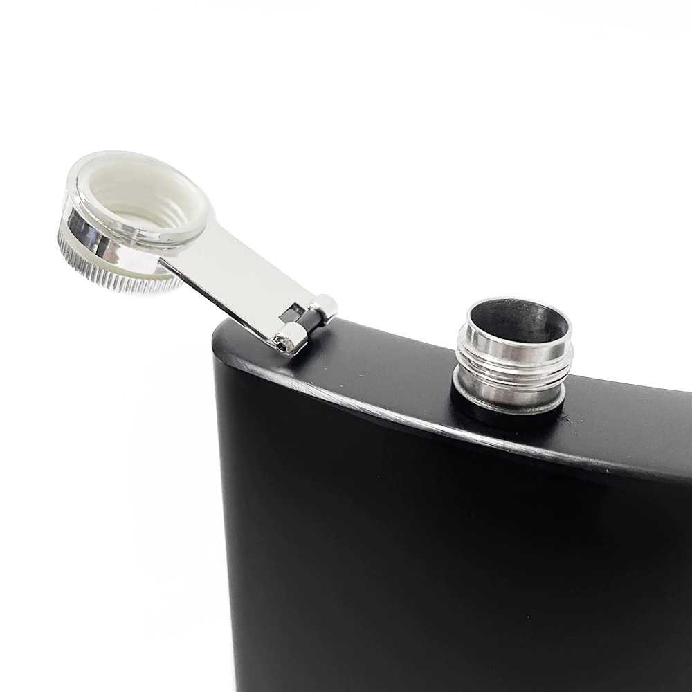 Luar Ruangan Stainless Steel Hip Flask Hitam Wiski Anggur Pot Alkohol Peminum Saku Botol Labu