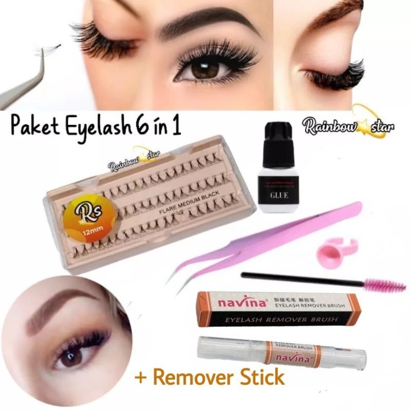 Paket Bulumata Tanam DIY Lem Tidak Pedih / Paket Extension Bulu Mata Sendiri