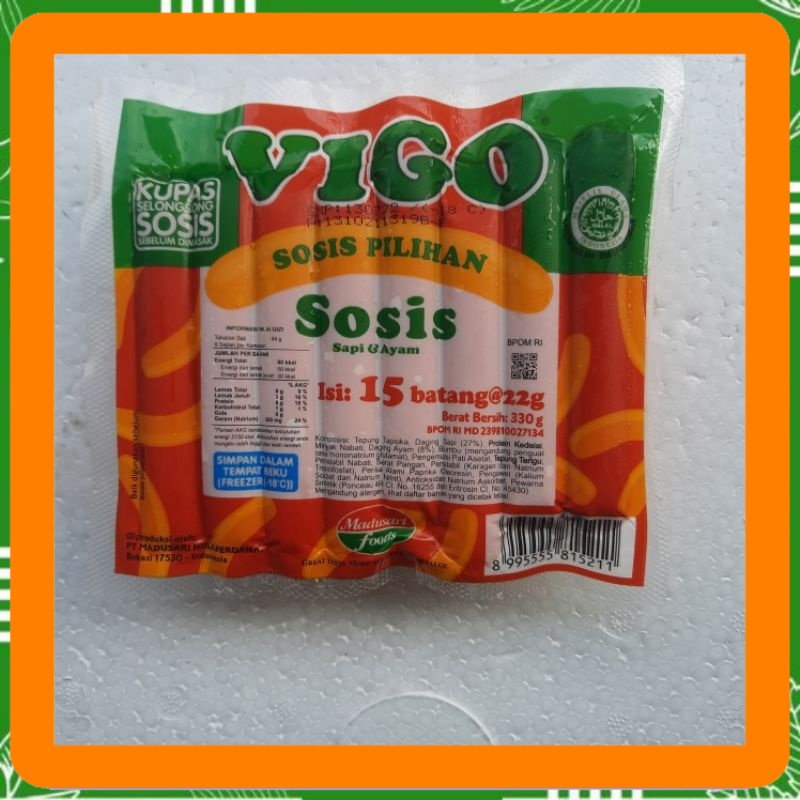 

Vigo sosis sapi dan ayam 15 pcs 330 gram Best Seller