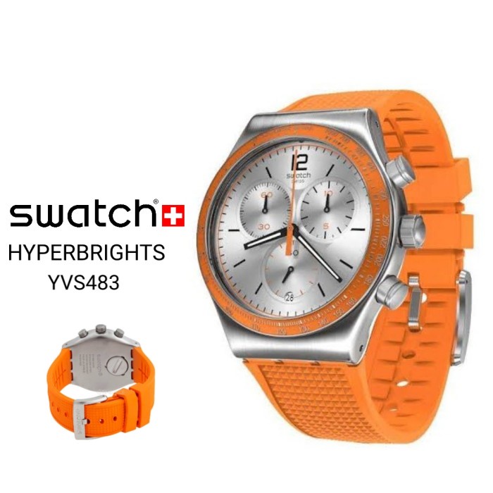 Jam Tangan Swatch CHRONOGRAPH original YVS483 HYPERBRIGHTS Pria Vs