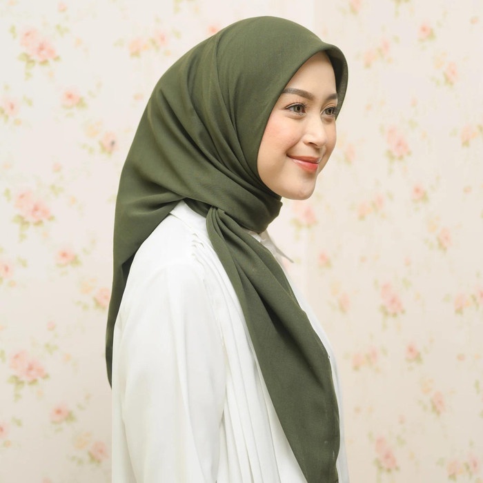 SALE Hijab Segiempat Voal Paris Premium - Daily Square 115x115cm - Kerudung - ARMY Termurah