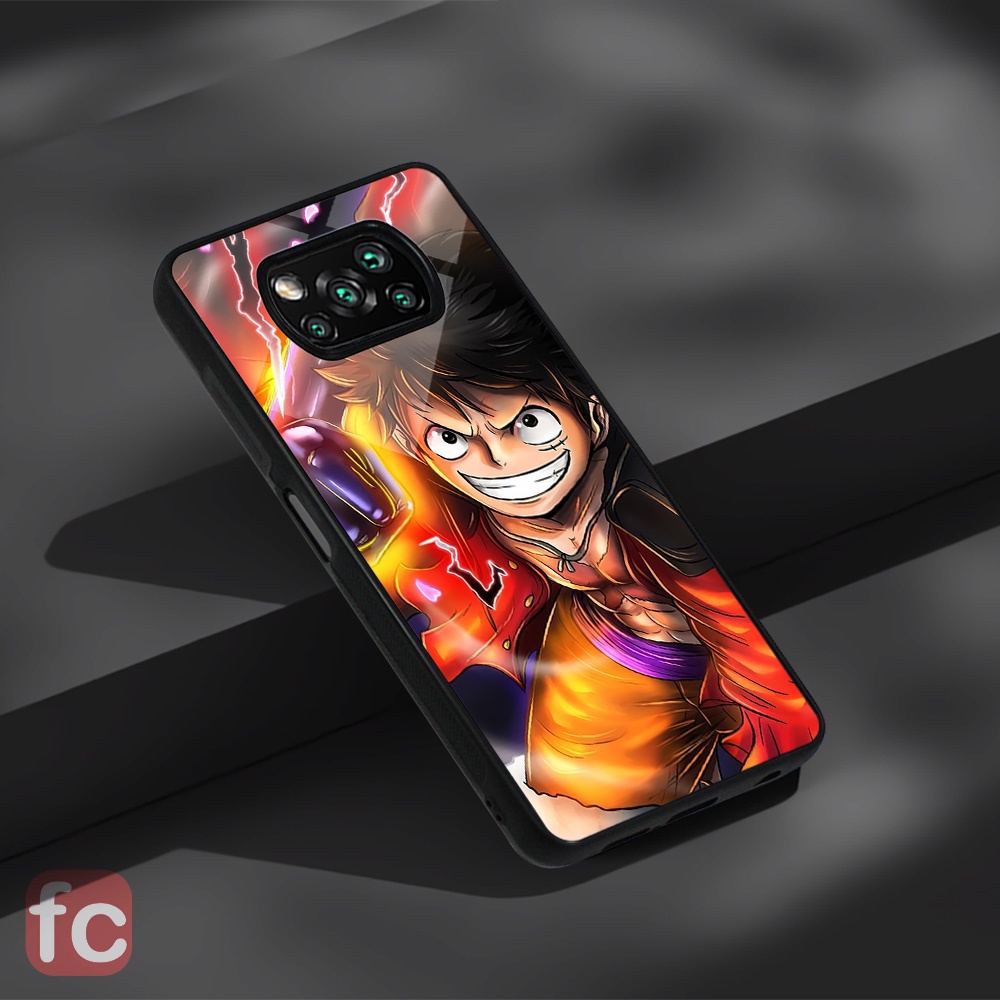 Custom Case Glossy Poco X3 Pro Nfc |FR72| Xiaomi Poco x3 Tpu Efek Kaca Anime One Piece Luffy