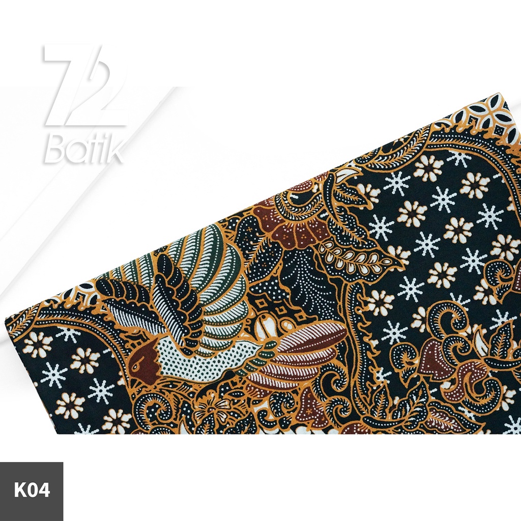 72 Batik - Kain Batik Bahan Katun Motif Sekar Jagad Roll Hitam 722762