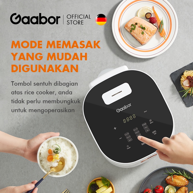 Gaabor Rice Cooker 1,2 L Penanak Nasi 3-4 Porsi Alat Masak Nasi Smart Micro Processor - Putih / GR-S