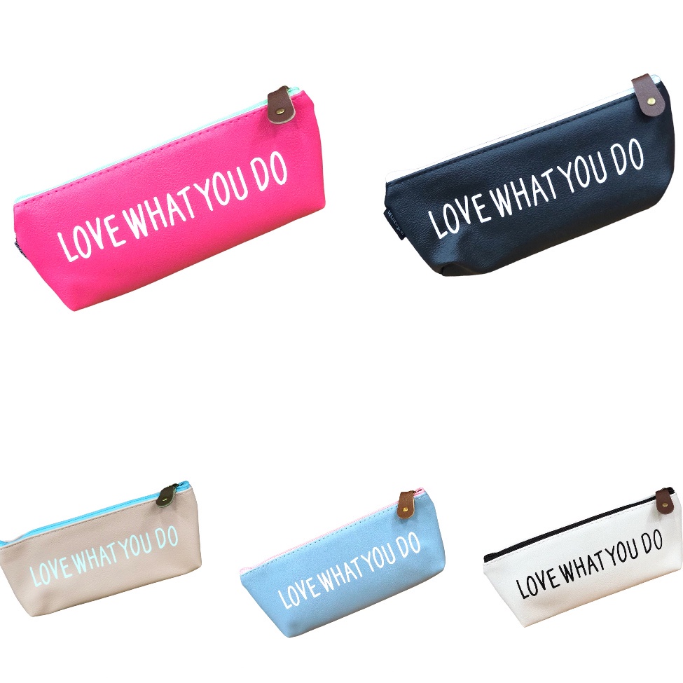 

Tempat Pensil Simple Warna / Pencase Love What You Do Resleting / Pouch Make up / Pouch Kosmestik Simple - SHAGB
