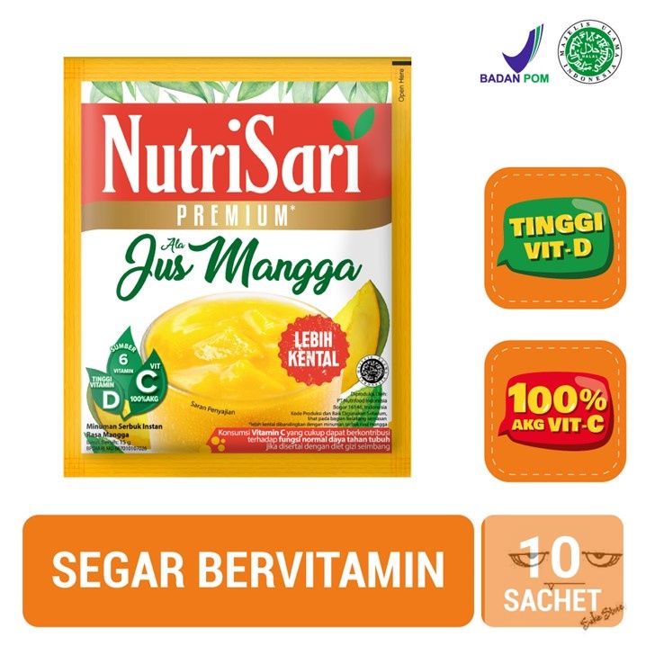 

NutriSari Premium Jus Mangga 10 Sachet - Minuman Buah Lebih Kental