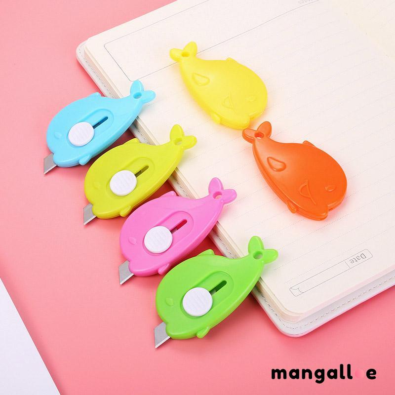 

Mini Kartun Utilitas Cutter Kecil Portabel Unboxing Cutter Carrot Dolphin Whale Art Paper Cutter -MG