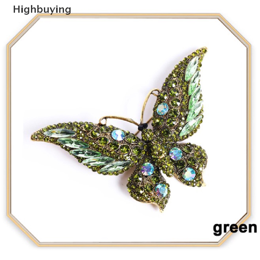 Hbid 1pc Butterfly Brooch Pin Kristal Bros Besar Untuk Wanita Pesta Perjamuan Pin Glory