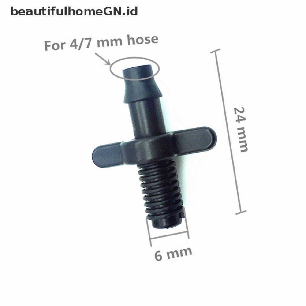 {Cantik} 50pcs4/7mm Splitter Adapter Konektor Barb Dan Selang Irigasi Taman Fitgs 6mm~