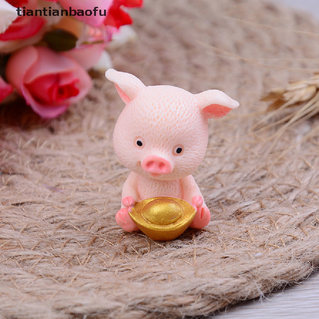 [tiantianbaofu] 5pcs/set Babi Lucu Miniatur Hewan Taman Dekorasi Diy Peri Taman Dekorasi Butik